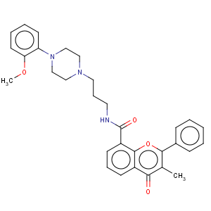 CAS No:152735-23-4 4H-1-Benzopyran-8-carboxamide,N-[3-[4-(2-methoxyphenyl)-1-piperazinyl]propyl]-3-methyl-4-oxo-2-phenyl-