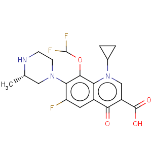 CAS No:153808-85-6 3-Quinolinecarboxylicacid,1-cyclopropyl-8-(difluoromethoxy)-6-fluoro-1,4-dihydro-7-[(3S)-3-methyl-1-piperazinyl]-4-oxo-