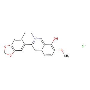 CAS No:15401-69-1 Benzo[g]-1,3-benzodioxolo[5,6-a]quinolizinium,5,6-dihydro-9-hydroxy-10-methoxy-, chloride (1:1)