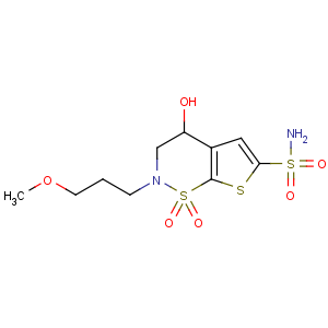 CAS No:154127-42-1 (4S)-4-hydroxy-2-(3-methoxypropyl)-1,1-dioxo-3,4-dihydrothieno[3,<br />2-e]thiazine-6-sulfonamide
