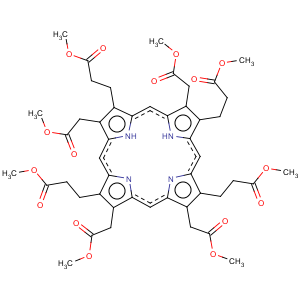 CAS No:15435-60-6 21H,23H-Porphine-2,7,12,18-tetrapropanoicacid, 3,8,13,17-tetrakis(2-methoxy-2-oxoethyl)-, 2,7,12,18-tetramethyl ester