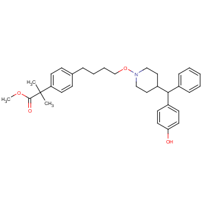 CAS No:154477-55-1 methyl<br />2-[4-[4-[4-[(4-hydroxyphenyl)-phenylmethyl]piperidin-1-yl]oxybutyl]<br />phenyl]-2-methylpropanoate