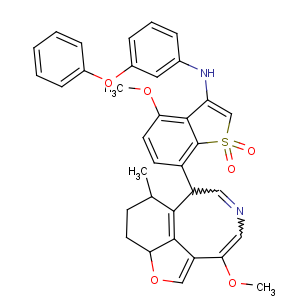 CAS No:155857-45-7 Benzo[b]thiophen-3-amine,4-methoxy-N-(3-phenoxyphenyl)-7-(4,5,6,7-tetrahydro-10-methoxy-5-methyl-3H-furo[4,3,2-fg][3]benzazocin-6-yl)-,1,1-dioxide