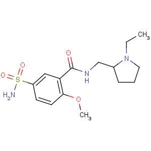 CAS No:15676-16-1 N-[(1-ethylpyrrolidin-2-yl)methyl]-2-methoxy-5-sulfamoylbenzamide