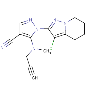 CAS No:158353-15-2 1-(3-chloro-4,5,6,7-tetrahydropyrazolo[1,<br />5-a]pyridin-2-yl)-5-[methyl(prop-2-ynyl)amino]pyrazole-4-carbonitrile