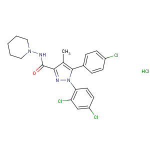 CAS No:158681-13-1 5-(4-chlorophenyl)-1-(2,<br />4-dichlorophenyl)-4-methyl-N-piperidin-1-ylpyrazole-3-carboxamide