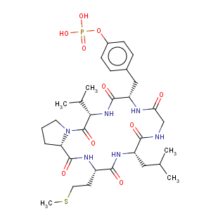 CAS No:158778-21-3 Cyclo(glycyl-L-tyrosyl-L-valyl-L-prolyl-L-methionyl-L-leucyl),dihydrogen phosphate (ester) (9CI)