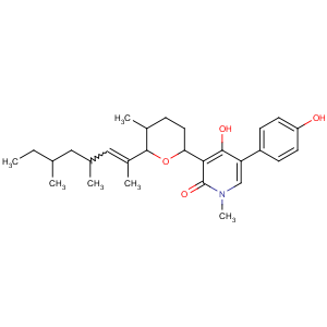 CAS No:160047-56-3 3-[(2S,5R,6R)-6-[(E,4R,6S)-4,<br />6-dimethyloct-2-en-2-yl]-5-methyloxan-2-yl]-4-hydroxy-5-(4-<br />hydroxyphenyl)-1-methylpyridin-2-one