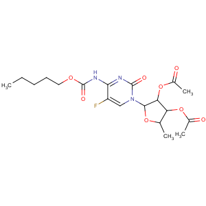 CAS No:162204-20-8 [(2R,3R,4R,<br />5R)-4-acetyloxy-5-[5-fluoro-2-oxo-4-(pentoxycarbonylamino)pyrimidin-1-<br />yl]-2-methyloxolan-3-yl] acetate