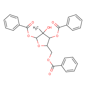 CAS No:16434-48-3 [(2R,3R,4S)-3,5-dibenzoyloxy-4-hydroxy-4-methyloxolan-2-yl]methyl<br />benzoate