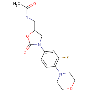 CAS No:165800-03-3 N-[[(5S)-3-(3-fluoro-4-morpholin-4-ylphenyl)-2-oxo-1,<br />3-oxazolidin-5-yl]methyl]acetamide