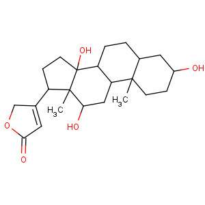 CAS No:1672-46-4 3-[(3S,5R,8R,9S,10S,12R,13S,14S,17R)-3,12,14-trihydroxy-10,<br />13-dimethyl-1,2,3,4,5,6,7,8,9,11,12,15,16,<br />17-tetradecahydrocyclopenta[a]phenanthren-17-yl]-2H-furan-5-one