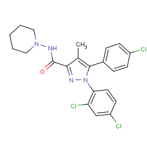 CAS No:168273-06-1 5-(4-chlorophenyl)-1-(2,<br />4-dichlorophenyl)-4-methyl-N-piperidin-1-ylpyrazole-3-carboxamide