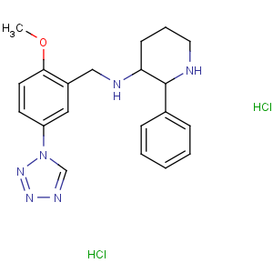 CAS No:168398-02-5 3-Piperidinamine,N-[[2-methoxy-5-(1H-tetrazol-1-yl)phenyl]methyl]-2-phenyl-, hydrochloride(1:2), (2S,3S)-