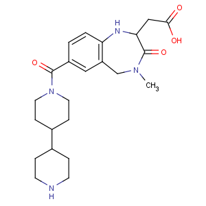 CAS No:171049-14-2 1H-1,4-Benzodiazepine-2-aceticacid, 7-([4,4'-bipiperidin]-1-ylcarbonyl)-2,3,4,5-tetrahydro-4-methyl-3-oxo-,(2S)-