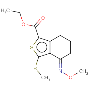 CAS No:172516-37-9 Benzo[c]thiophene-1-carboxylicacid, 4,5,6,7-tetrahydro-4-(methoxyimino)-3-(methylthio)-, ethyl ester