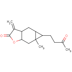 CAS No:1748-81-8 (3aR,4aS,5S,5aR,6aR)-5a-methyl-3-methylidene-5-(3-oxobutyl)-3a,4,4a,5,6,<br />6a-hexahydrocyclopropa[f][1]benzofuran-2-one