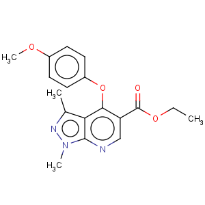 CAS No:174842-34-3 1H-Pyrazolo[3,4-b]pyridine-5-carboxylicacid, 4-(4-methoxyphenoxy)-1,3-dimethyl-, ethyl ester