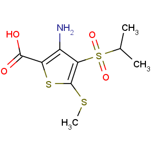 CAS No:175202-08-1 3-amino-5-methylsulfanyl-4-propan-2-ylsulfonylthiophene-2-carboxylic<br />acid