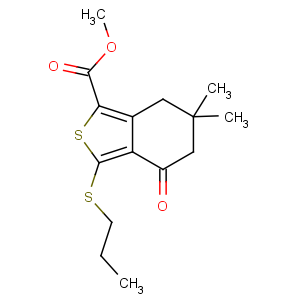 CAS No:175202-42-3 methyl<br />6,6-dimethyl-4-oxo-3-propylsulfanyl-5,<br />7-dihydro-2-benzothiophene-1-carboxylate