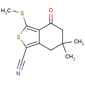 CAS No:175202-50-3 6,6-dimethyl-3-methylsulfanyl-4-oxo-5,<br />7-dihydro-2-benzothiophene-1-carbonitrile