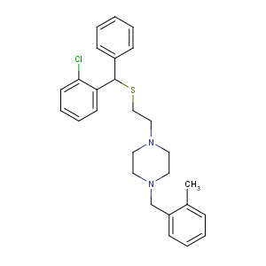 CAS No:17692-23-8 1-[2-[(2-chlorophenyl)-phenylmethyl]sulfanylethyl]-4-[(2-methylphenyl)<br />methyl]piperazine