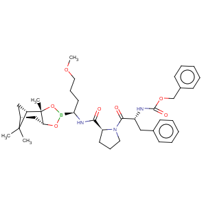 CAS No:184488-31-1 L-Prolinamide,N-[(phenylmethoxy)carbonyl]-D-phenylalanyl-N-[(1S)-1-[(3aS,4S,6S)-hexahydro-3a,5,5-trimethyl-4,6-methano-1,3,2-benzodioxaborol-2-yl]-4-methoxybutyl]-(9CI)