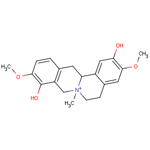 CAS No:18556-27-9 (7S,13aS)-3,10-dimethoxy-7-methyl-6,8,13,<br />13a-tetrahydro-5H-isoquinolino[2,1-b]isoquinolin-7-ium-2,9-diol