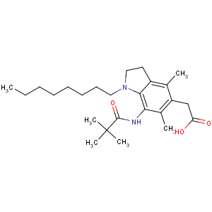 CAS No:189198-30-9 2-[7-(2,2-dimethylpropanoylamino)-4,6-dimethyl-1-octyl-2,<br />3-dihydroindol-5-yl]acetic acid