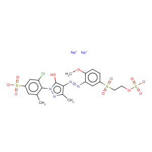 CAS No:18976-74-4 Benzenesulfonic acid,3-chloro-4-[4,5-dihydro-4-[2-[2-methoxy-5-[[2-(sulfooxy)ethyl]sulfonyl]phenyl]diazenyl]-3-methyl-5-oxo-1H-pyrazol-1-yl]-5-methyl-,sodium salt (1:2)