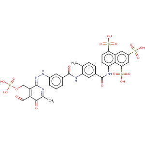 CAS No:19-15-8 8-[[3-[[3-[(2z)-2-[4-formyl-6-methyl-5-oxo-3-(phosphonooxymethyl)pyrid in-2-ylidene]hydrazinyl]benzoyl]amino]-4-methyl-benzoyl]amino]naphthal ene-1,3,5-trisulfonic acid