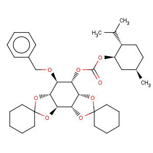 CAS No:190513-83-8 D-myo-Inositol,2,3:4,5-di-O-cyclohexylidene-6-O-(phenylmethyl)-,(1R,2S,5R)-5-methyl-2-(1-methylethyl)cyclohexyl carbonate (9CI)