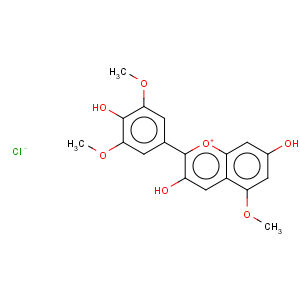 CAS No:19077-85-1 1-Benzopyrylium,3,7-dihydroxy-2-(4-hydroxy-3,5-dimethoxyphenyl)-5-methoxy-, chloride (9CI)