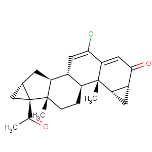 CAS No:19291-69-1 3H-Dicyclopropa[1,2:16,17]cyclopenta[a]phenanthren-3-one,17-acetyl-6-chloro-1,2,8,9,10,11,12,13,14,15,16,17,20,21-tetradecahydro-10,13-dimethyl-,(1R,2S,8R,9R,10R,13R,14R,16R,17R)-rel-