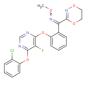 CAS No:193740-76-0 (E)-1-[2-[6-(2-chlorophenoxy)-5-fluoropyrimidin-4-yl]oxyphenyl]-1-(5,<br />6-dihydro-1,4,2-dioxazin-3-yl)-N-methoxymethanimine