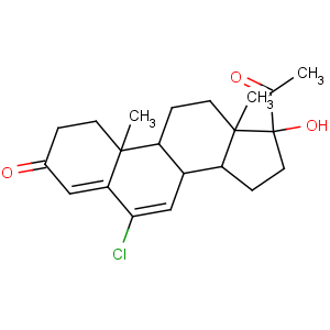 CAS No:1961-77-9 (8R,9S,10R,13S,14S,17R)-17-acetyl-6-chloro-17-hydroxy-10,13-dimethyl-2,<br />8,9,11,12,14,15,16-octahydro-1H-cyclopenta[a]phenanthren-3-one