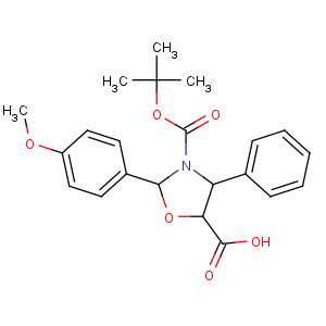 CAS No:196404-55-4 (4S,<br />5R)-2-(4-methoxyphenyl)-3-[(2-methylpropan-2-yl)oxycarbonyl]-4-phenyl-1,<br />3-oxazolidine-5-carboxylic acid