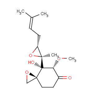 CAS No:19683-98-8 1-Oxaspiro[2.5]octan-6-one,4-hydroxy-5-methoxy-4-[(2S,3R)-2-methyl-3-(3-methyl-2-buten-1-yl)-2-oxiranyl]-,(3S,4R,5S)-