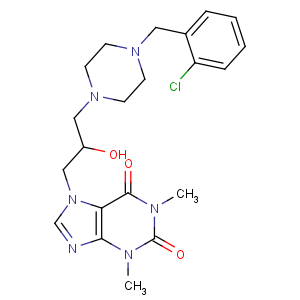 CAS No:19971-95-0 7-[3-[4-[(2-chlorophenyl)methyl]piperazin-1-yl]-2-hydroxypropyl]-1,<br />3-dimethylpurine-2,6-dione