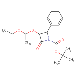 CAS No:201856-57-7 tert-butyl<br />(3R,4S)-3-(1-ethoxyethoxy)-2-oxo-4-phenylazetidine-1-carboxylate