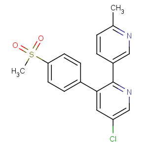CAS No:202409-33-4 5-chloro-2-(6-methylpyridin-3-yl)-3-(4-methylsulfonylphenyl)pyridine