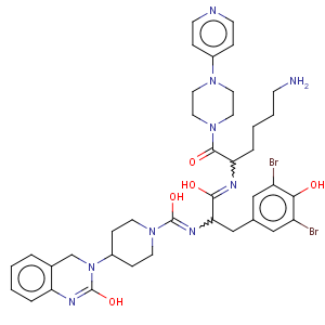 CAS No:204697-65-4 N-[2-[5-Amino-1(S)-[4-(4-pyridinyl)piperazin-1-ylcarbonyl]pentylamino]-1(R)-(3,5-dibromo-4-hydroxybenzyl)-2-oxoethyl]-4-(2-oxo-1,2,3,4-tetrahydroquinazolin-3-yl)piperidine-1-carboxamide