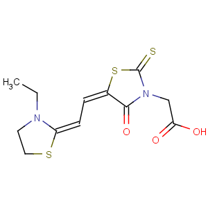 CAS No:21155-21-5 5-[(3-Ethyl-2-thiazolidinylidene)ethylidene]-4-oxo-2-thioxo-3-thiazolidineacetic acid