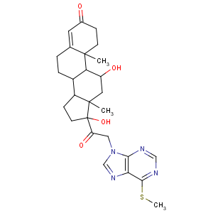 CAS No:21170-29-6 Pregn-4-ene-3,20-dione,11,17-dihydroxy-21-[6-(methylthio)-9H-purin-9-yl]-, (11b)-