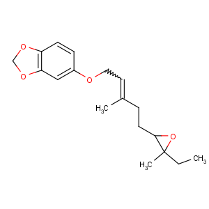 CAS No:21213-69-4 1,3-Benzodioxole,5-[[5-(3-ethyl-3-methyl-2-oxiranyl)-3-methyl-2-penten-1-yl]oxy]-