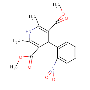 CAS No:21829-25-4 dimethyl<br />2,6-dimethyl-4-(2-nitrophenyl)-1,4-dihydropyridine-3,5-dicarboxylate