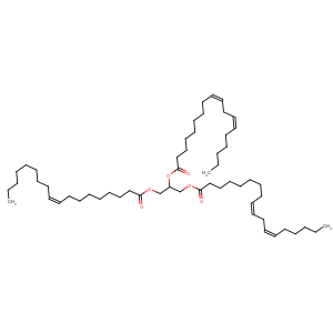 CAS No:2190-21-8 9,12-Octadecadienoicacid (9Z,12Z)-,1,1'-[1-[[[(9Z)-1-oxo-9-octadecen-1-yl]oxy]methyl]-1,2-ethanediyl] ester