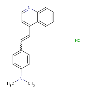 CAS No:21970-53-6 Benzenamine,N,N-dimethyl-4-[2-(4-quinolinyl)ethenyl]-, hydrochloride (1:1)