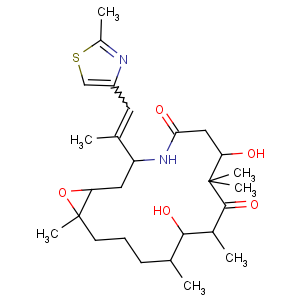 CAS No:219989-84-1 (1S,3S,7S,10R,11S,12S,16R)-7,11-dihydroxy-8,8,10,12,<br />16-pentamethyl-3-[(E)-1-(2-methyl-1,<br />3-thiazol-4-yl)prop-1-en-2-yl]-17-oxa-4-azabicyclo[14.1.0]heptadecane-5,<br />9-dione