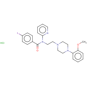 CAS No:220643-77-6 Benzamide,4-iodo-N-[2-[4-(2-methoxyphenyl)-1-piperazinyl]ethyl]-N-2-pyridinyl-,hydrochloride (1:1)